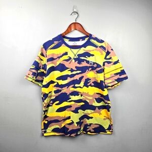 BMFIT Gear Colorful Camo All Over Print T Shirt Mens Size M Athletic Workout Top
